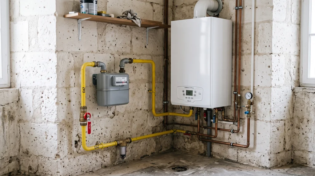 Installation intérieure de gaz — compteur, chaudière et raccordements — Gaz à La Roche-sur-Yon